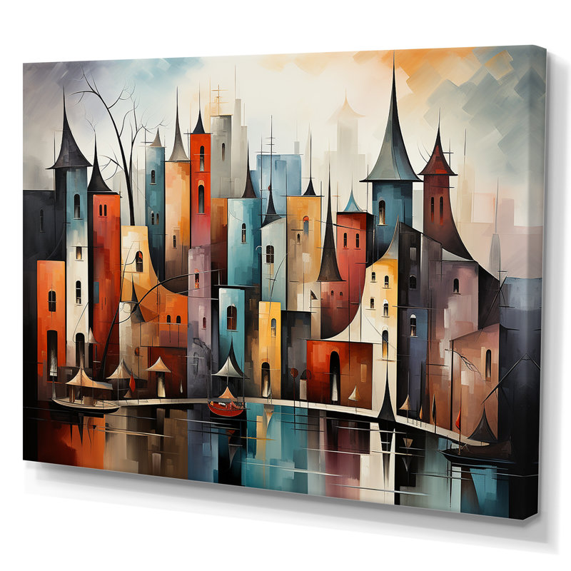 «Cubist Urbanism Horizon I», Toile tendue, H 12 po x l 20 po