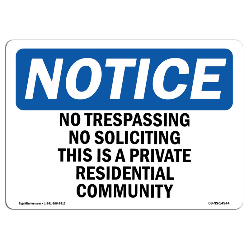 «No Trespassing No Select Soliciting This Is a Personal», panneau en aluminium 18 x 24