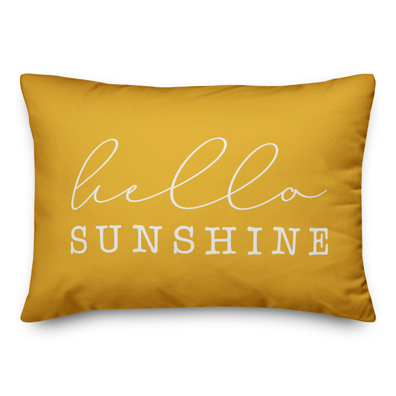 Hello Sunshine Outdoor Rectangular Pillow Cover & Insert, Yellow