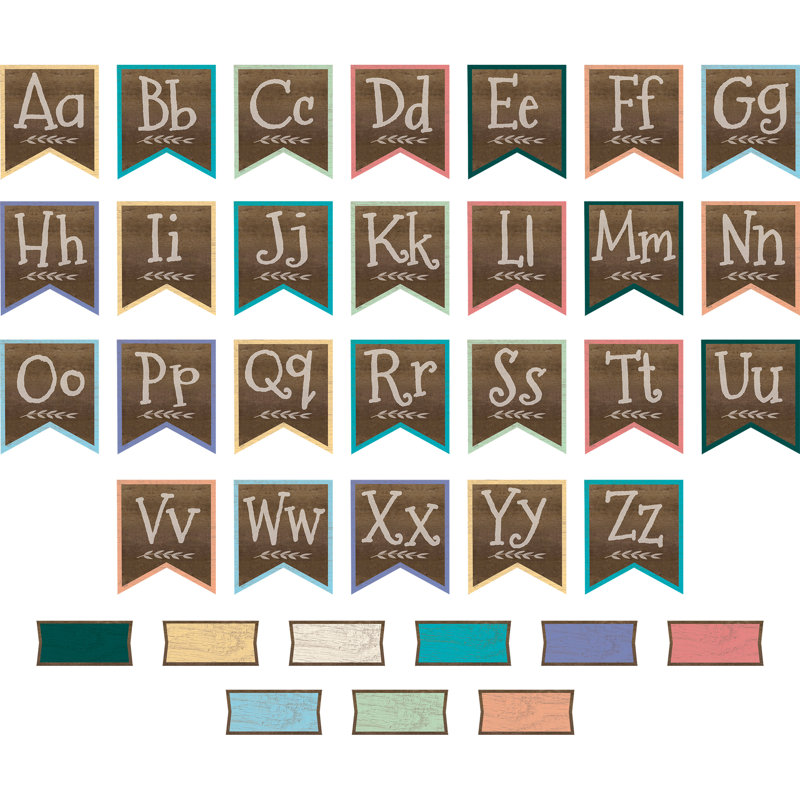 Farmhouse Multicolor Wood-Inspired Classroom Bulletin Board Set