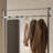 Saddle Leather Coat Rack with Dual Bars-390265423