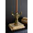  Resin Deer Taper Candle Holder, Gold Rustic Animal Table Decor, Distressed Finish