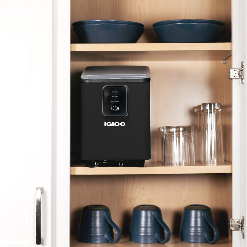 Igloo 26lb Self Cleaning Ice Maker Aqua, Black