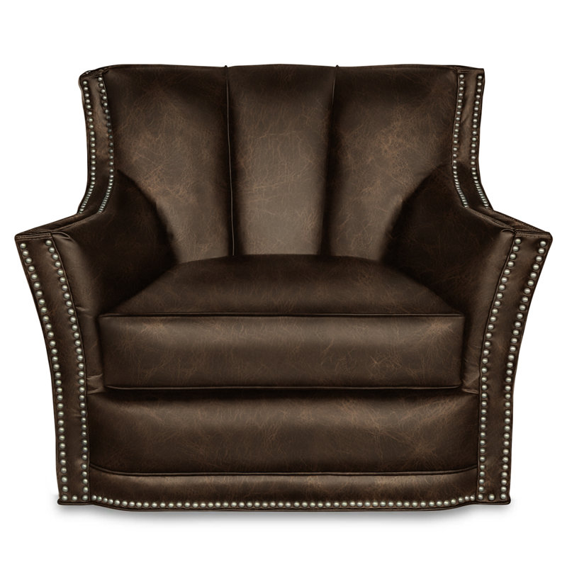 Sophia Leather Swivel Club Chair, Polo (Maestro Artisano), Yes, Espresso