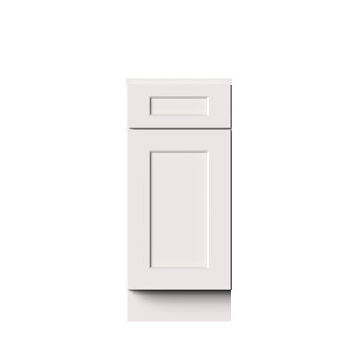 CASAINC Ready-to-Assemble White Shaker Kitchen Base Cabinet W15" X H34.5" X D24"（Handles Not Included）