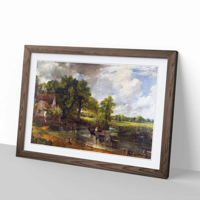 The Hay Wain by John Constable - Picture Frame Painting, Walnut, 27cm H x 36cm W x 2cm D