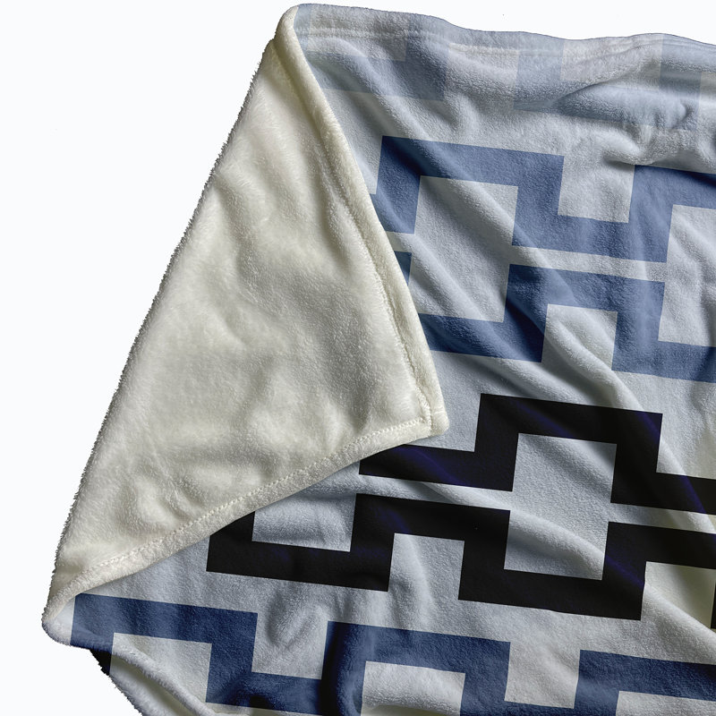 Blanche Plain Weave / Muslin Throw Blanket, Blue