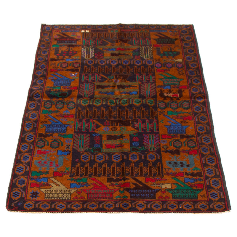 Tapis bleu foncé Rare War 3 pi 7 po x 6 pi 3 po