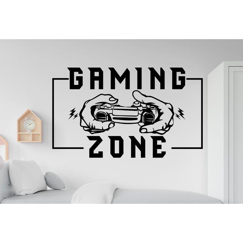 Adhésif décoratif jeu vidéo Gamer Zone, Gris, H 15 po x l 24 po