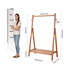 Portant à vêtements haut de gamme en pin massif, pliable, avec barre de suspension, crochets latéraux et étagère inférieure, style scandinave minimaliste pour chambre à coucher-2080727741