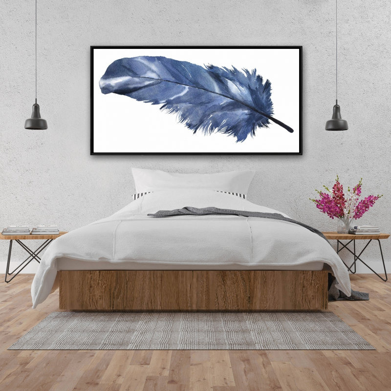 Plume bleue, reproduction sur toile
