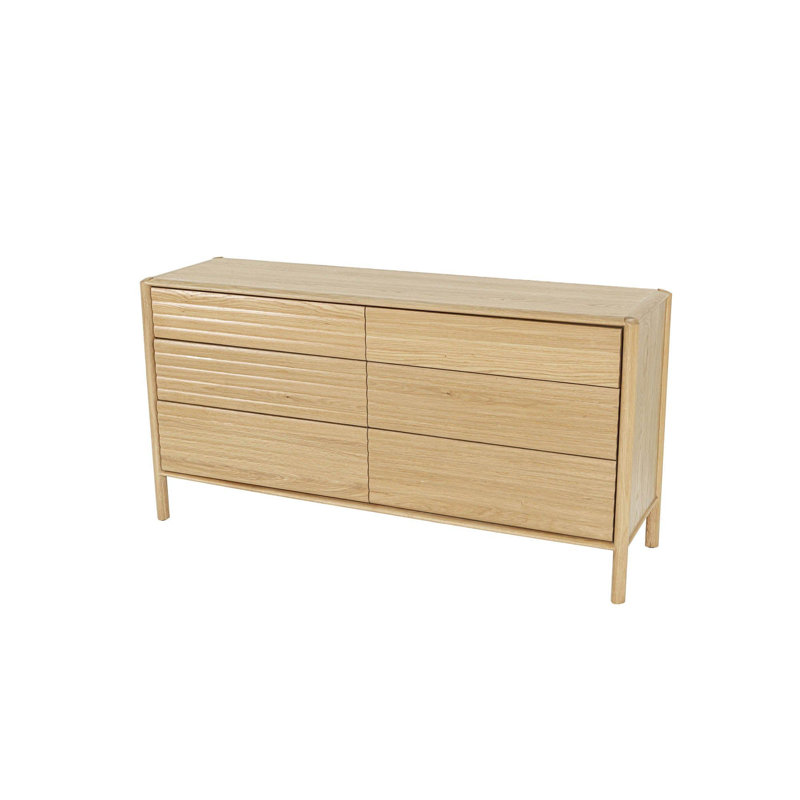 Commode 6 tiroirs Lylis, chêne clair