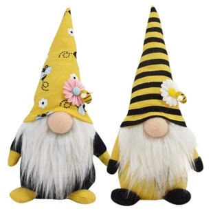 4 Pack Glowing Bumble Bee Gnome Decor Honey Bee Decor with Hanging Gnomes and Elegant Fun Whimsical Spring Gnome Ultra-Soft Plush Gnomes for Kitchen