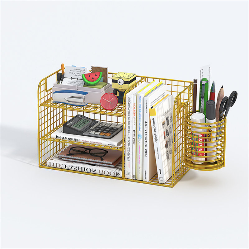 Organisateur de bureau en métal Yerani, Or