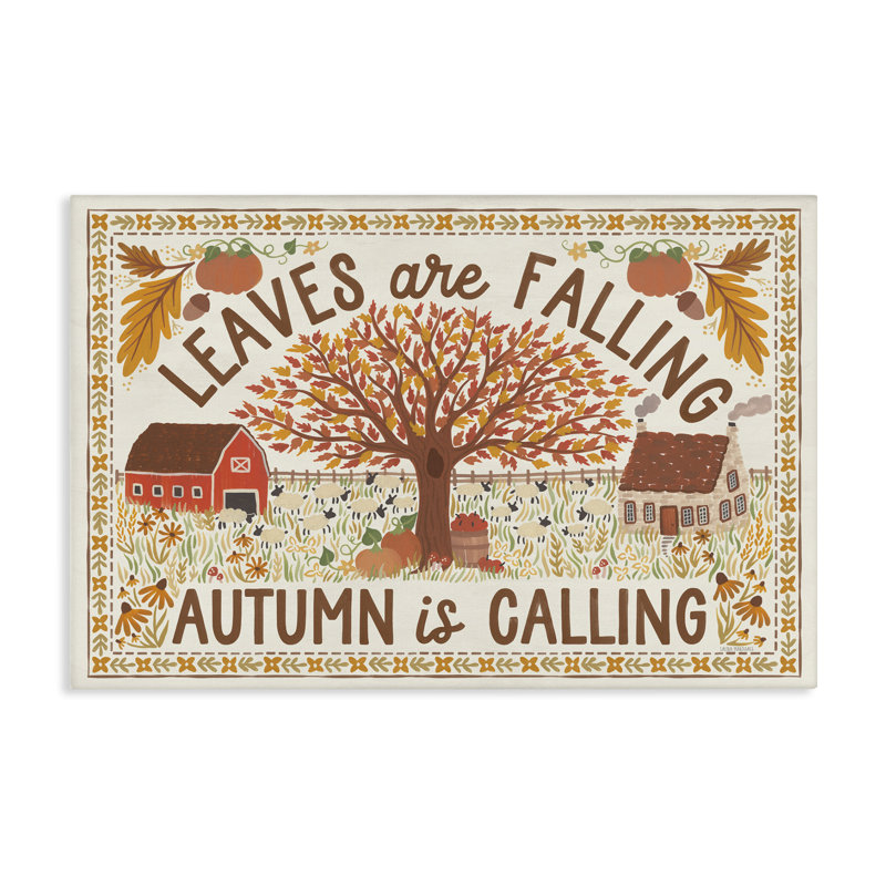 "Leaves Are Falling Scene", art mural par Laura Marshall, H 16 po x l 16 po