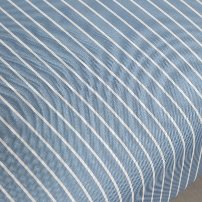 Botticelli Armless Contemporary Accent Chair, Blue Striped Fabric