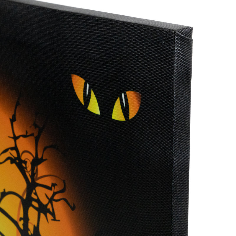 Art mural 19,75 po x 19,75 po avec toile DEL Spooky House