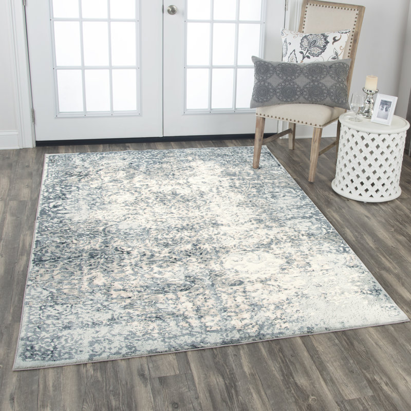 Tapis crème et gris tissé à la machine Carey, Rectangulaire 8 pi 6 po x 11 pi 10 po