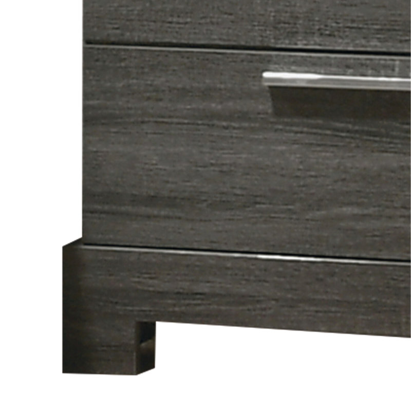 Table de chevet 2 en chêne gris et chêne fonctionnel avec 2 tiroirs, structure robuste et durable