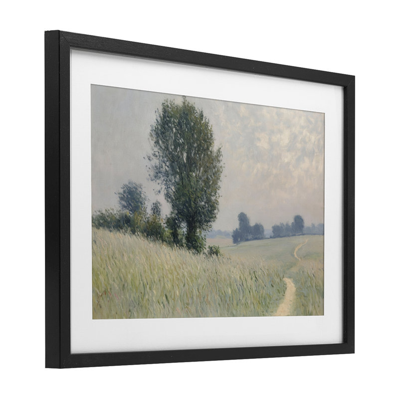 Tall Grass Path in Field, reproduction encadrée sous verre, design par Petal Prints Design, H 14 po x l 20 po