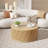 Sharna 36.02" W Round Solid Wood Coffee Table-702885990-667142158