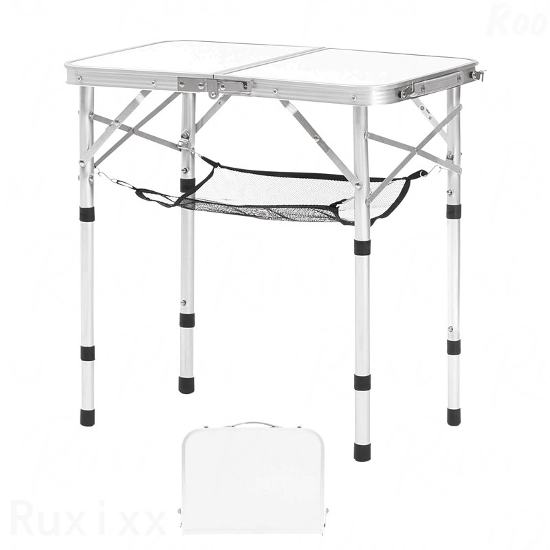 2Ft Folding Portable Camping Table Aluminum Outdoor Table Adjustable Height