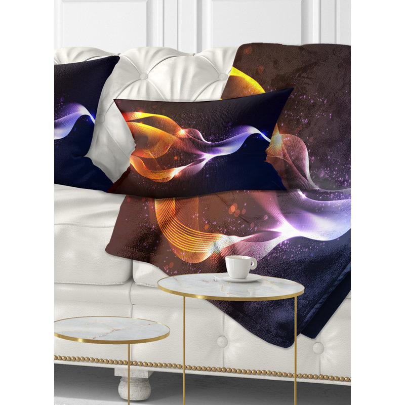 Vagues abstraites - oreiller imprimé abstrait, 12 po x 20 po, Rectangulaire