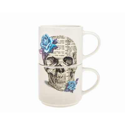Ensemble de grandes tasses empilables imprimées