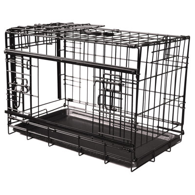 Steel Collapsible Pet Crate with 2 Doors