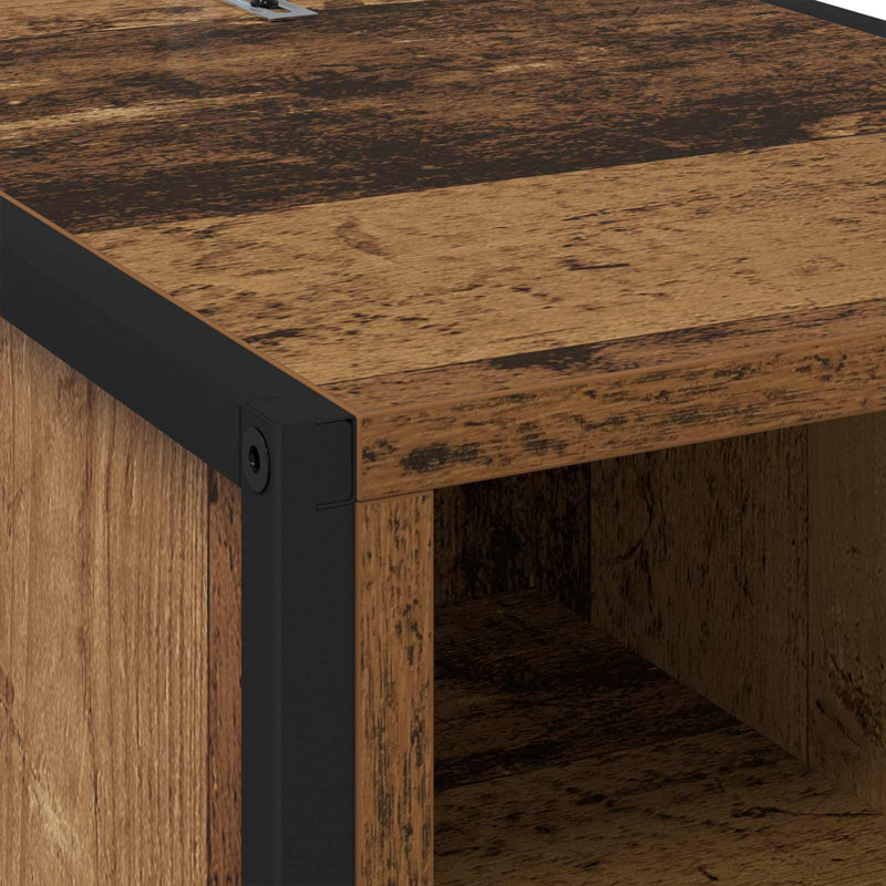 39.5cm W Manufactured Wood Bedside Table, Old Wood