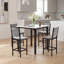 Ensemble 5 pièces de table de salle à manger carrée, mobilier de table de cuisine moderne de style Mid-Century pour la salle à manger, coin-repas, plateau compact avec panneau de particules, 4 chaises rembourrées en velours, structure en métal-1121444531