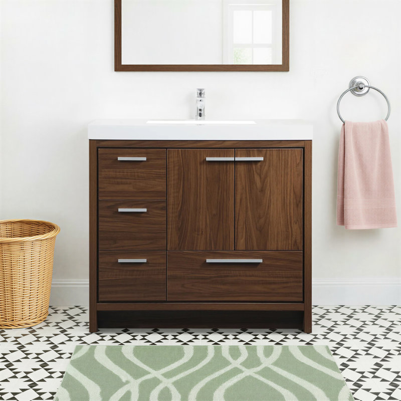 Meuble-lavabo simple l 36 po x P 22 po x H 34 po Southmead, Noyer