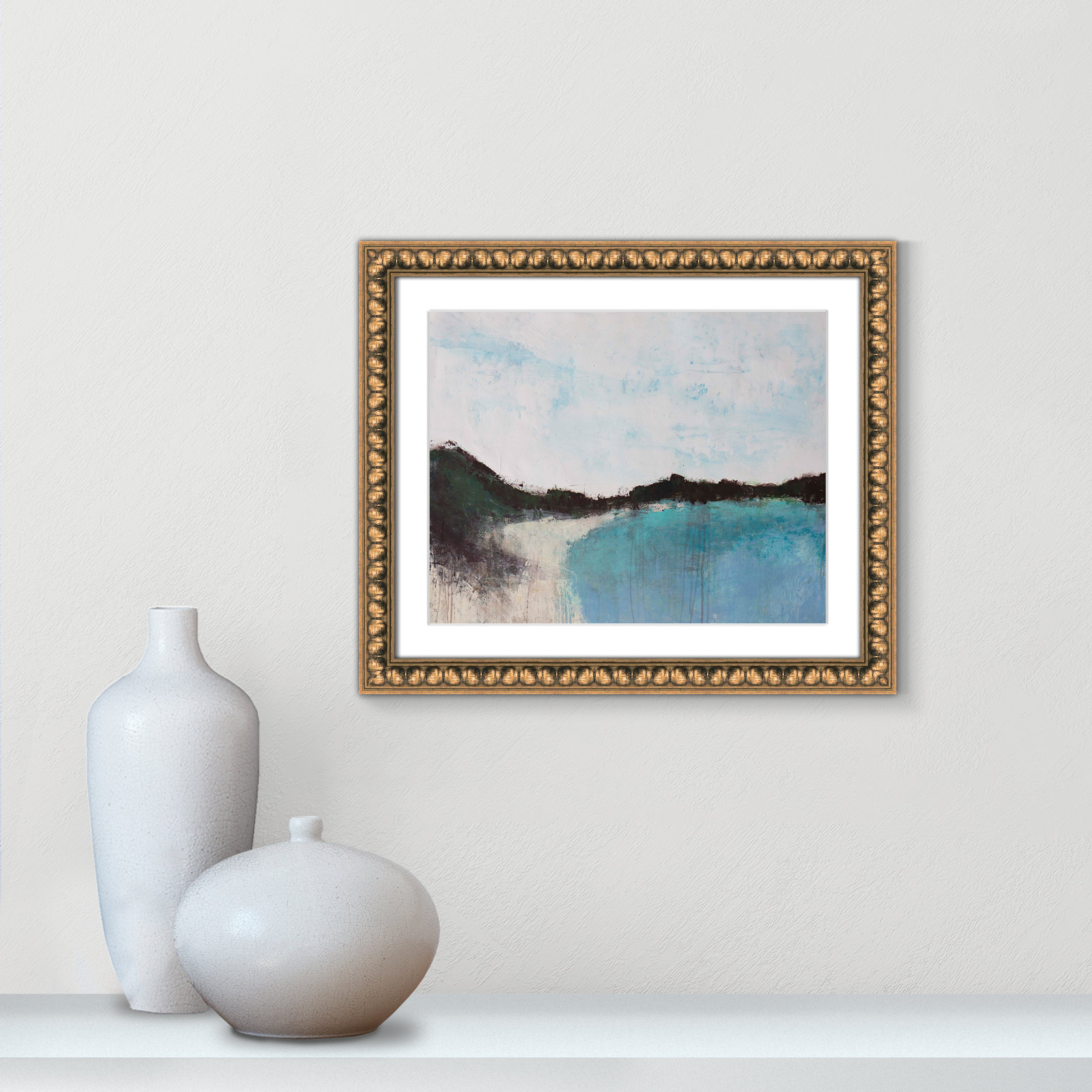 Mountainside Lakeview III Print, 17" H x 20" W x 0.75" D, Gold Framed