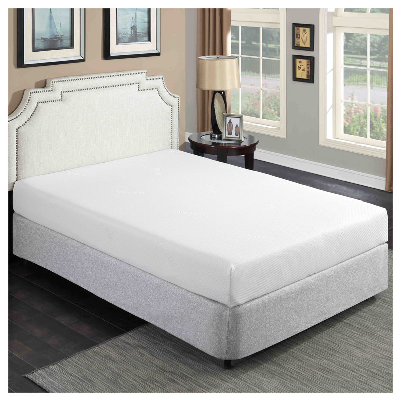 Matelas en mousse viscoélastique gélifiée mi-ferme 8 pouces, lit simple TG dans une boîte avec housse respirante en aloe vera - certifié CertiPUR-US