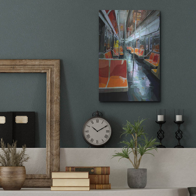  «The Commuter» par Keith Thomson, art mural en métal, H 16 po x l 12 po