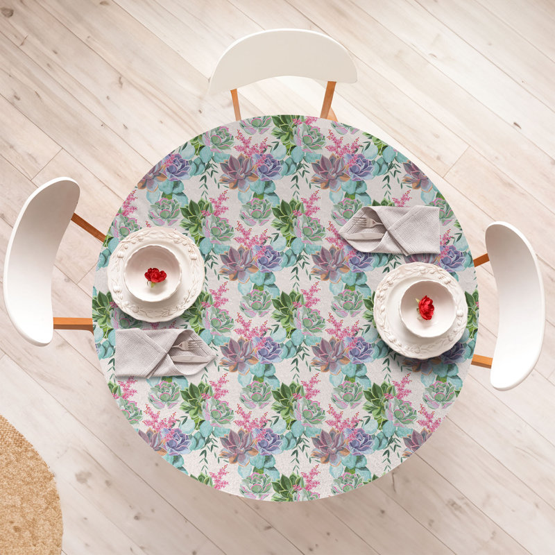 Winston Porter Spring Fitted Tablecloth, 64.17" Round