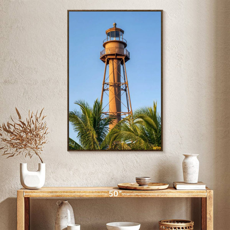 Phare de Sanibel Island, Floating Frame Walnut, 27" x 40"