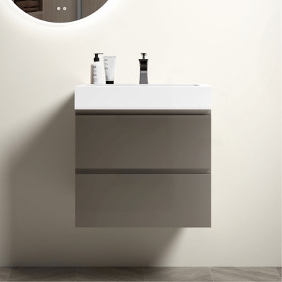 Meuble-lavabo gris 24 po avec lavabo Alice
