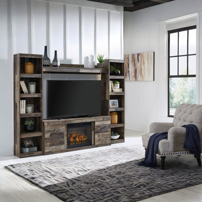 Meuble audio-vidéo 3 pièces avec foyer électrique Karmann