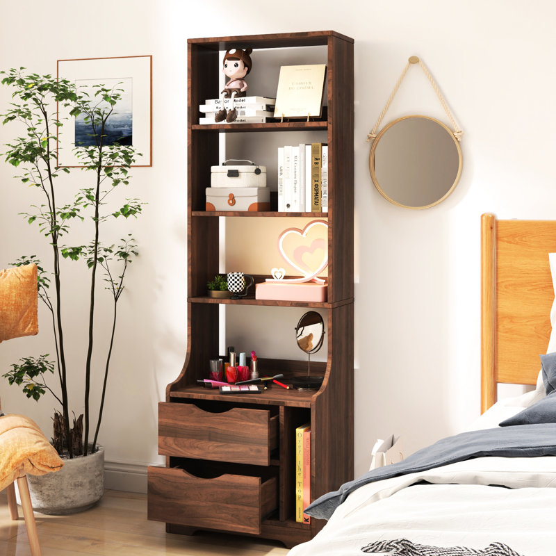 Table de chevet avec 2 tiroirs et rangement fonctionnel pour la chambre à coucher pour un espace de rangement spacieux et pratique