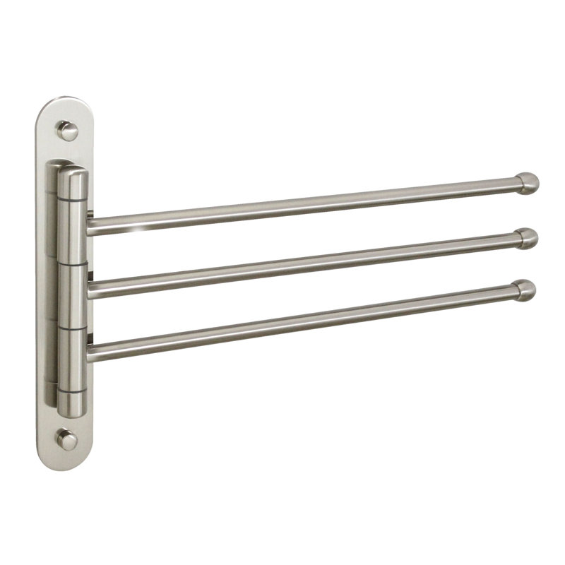 Porte-serviettes mural 15 po Triple Swing, Nickel satiné