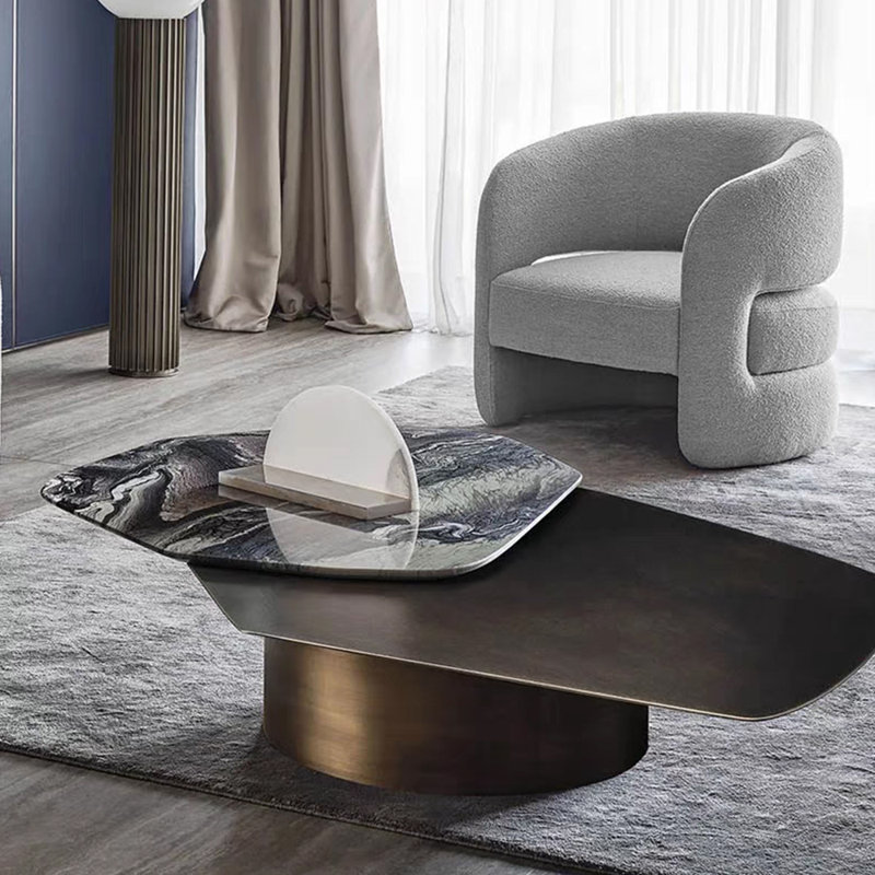 Table basse en marbre Creative Creative Luxury, H 16,53 po x L 55,11 po x l 37,4 po