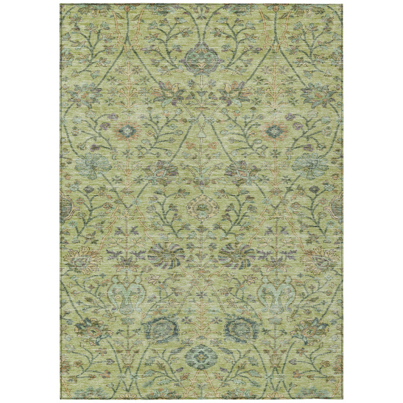 Echo Mint Washable Indoor-Outdoor Rug - , 5' x 7'6"