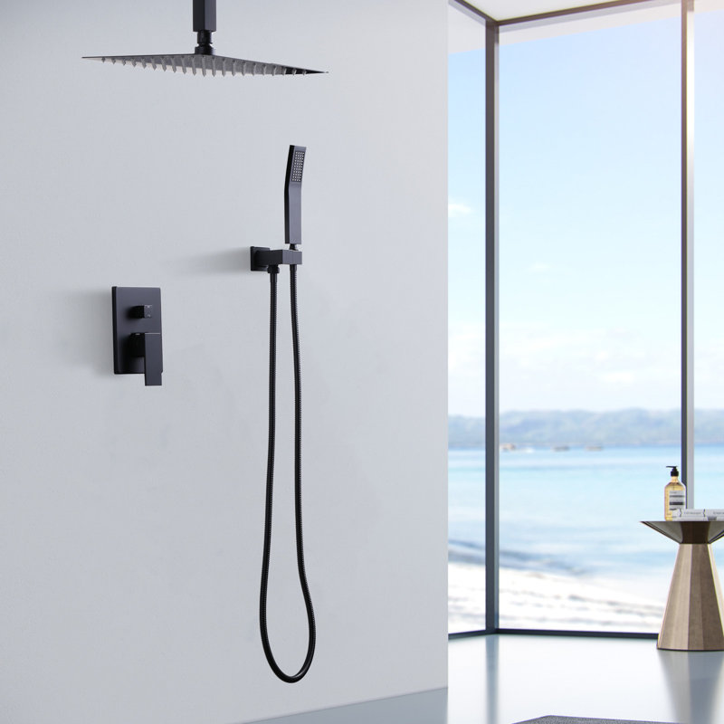Ceiling Mount Complete Shower Faucet With Pressure Balancing Rough-In Valve