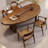 Brown Oval Solid Wood Dining table, kitchen table for dining room-63947005