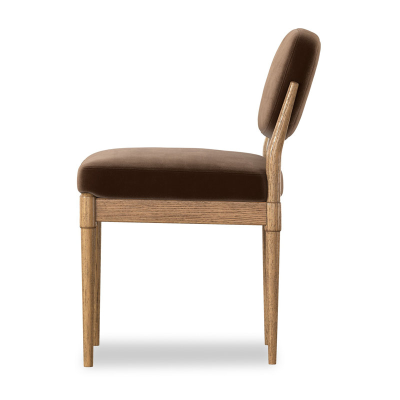 ESTHER Upholstered Dining Chair, Warm Oak, Surrey Mink
