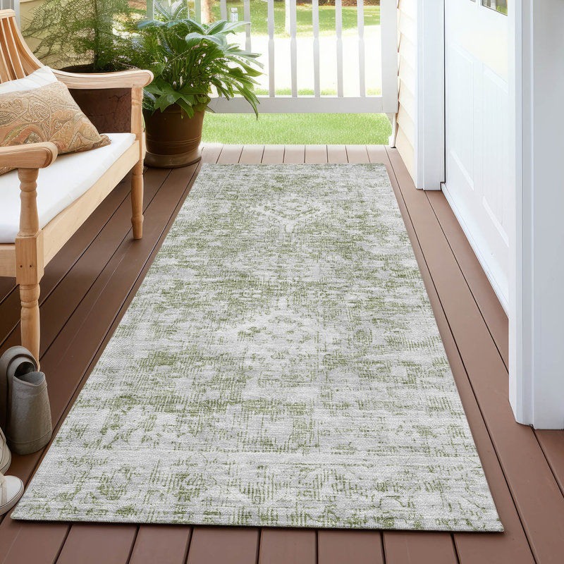 Machine Washable Indoor/Outdoor Christain ACN1229 Rug, Runner 2'3" x 7'6"