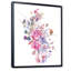 Ours polaire bleu et rose - Bouquet de fleurs - peinture sur toile-67386484-67386483