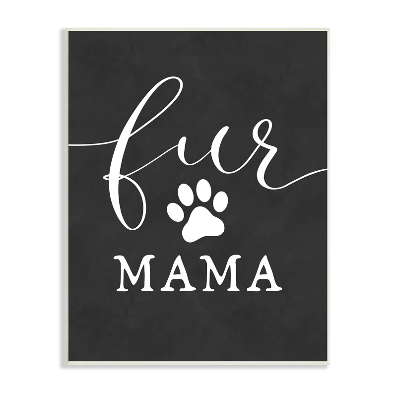 «Fur Mama Animal Mom», empreintes de pattes sur plaque, art mural par lettres et lignes, H 15 po x l 10 po x P 0,5 po