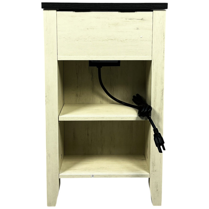 Table de rangement avec charge. Pratique et élégant pour la fonction de chargement de chambre à coucher. Polyvalent et élégant